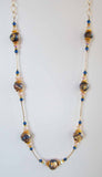 Blue/Gold Polymer Clay Necklace
