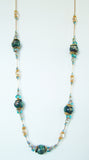 Blues and Greens Polymer Clay Necklace