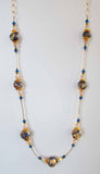 Blue/Gold Polymer Clay Necklace