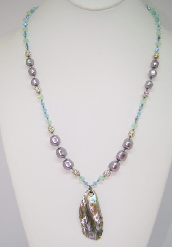 Knotted Swarovski Crystal with Abalone