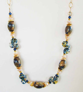 Glittery Gold Polymer Clay Necklace